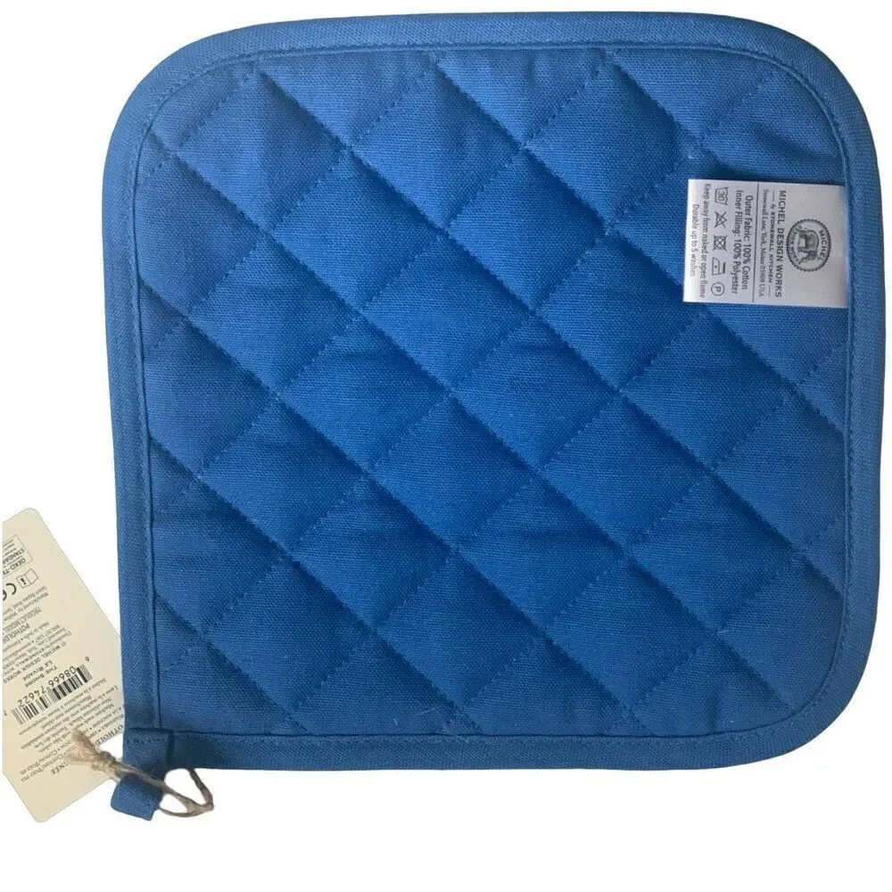 Michel Design Works Blue Coastal Shore Potholder, 9x9in, Cotton